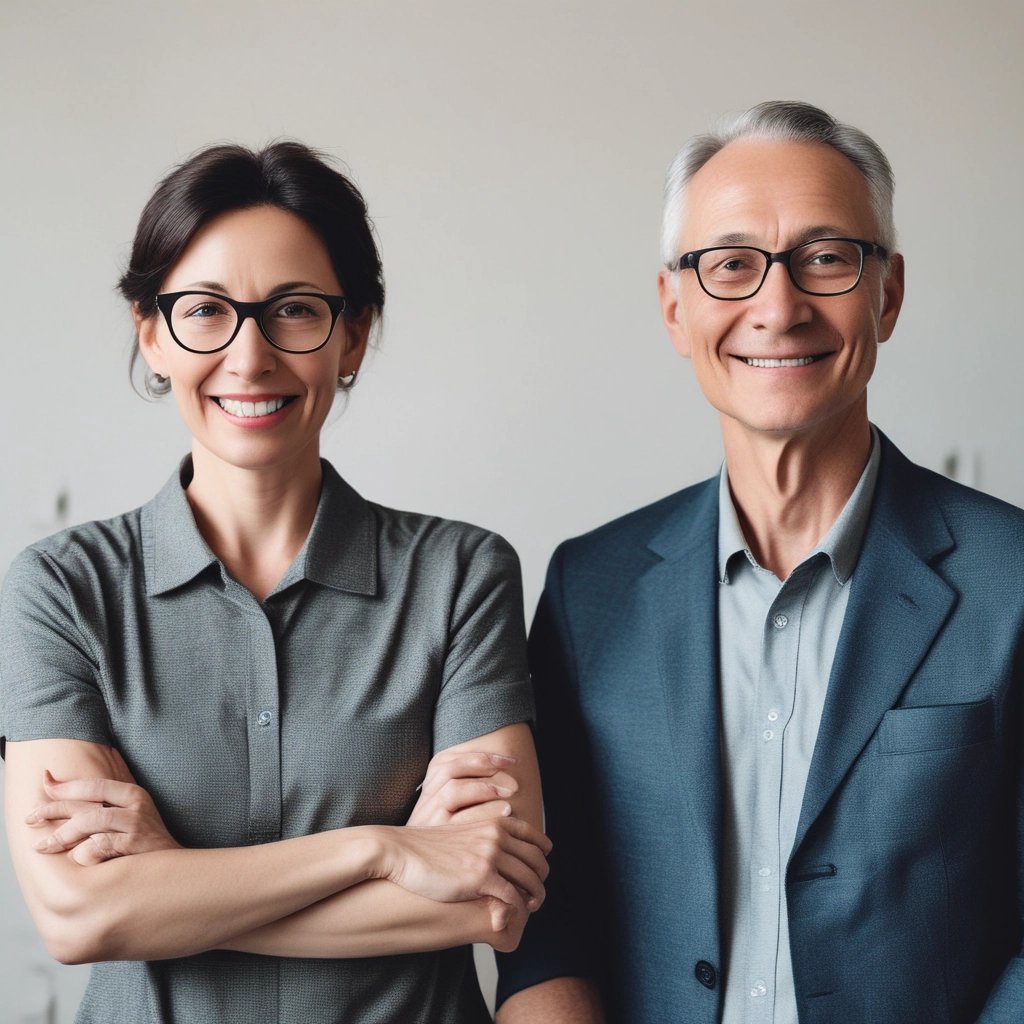 Particulares. Mujer y hombre de unos 50 años ambos. Pareja, amigos o compañeros de trabajo