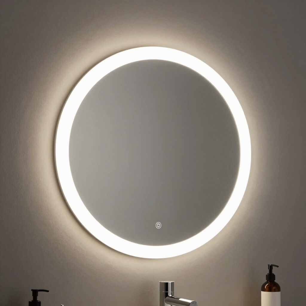 A cozy room illuminated by smart LED lights controlled via a touch sensor switch.