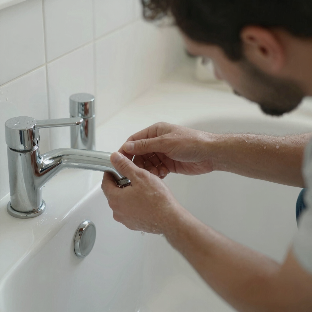 A skilled handyman repairing a wooden door frame in a cozy Cardiff home.