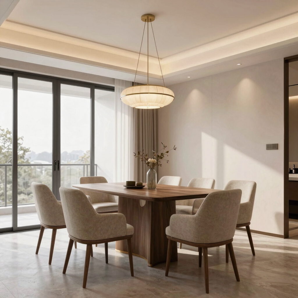 A luxury commercial office lounge with mid-century modern furniture and glass partitions. The space uses a palette of grey and black with soft off-white walls, showcasing a professional North American workplace.