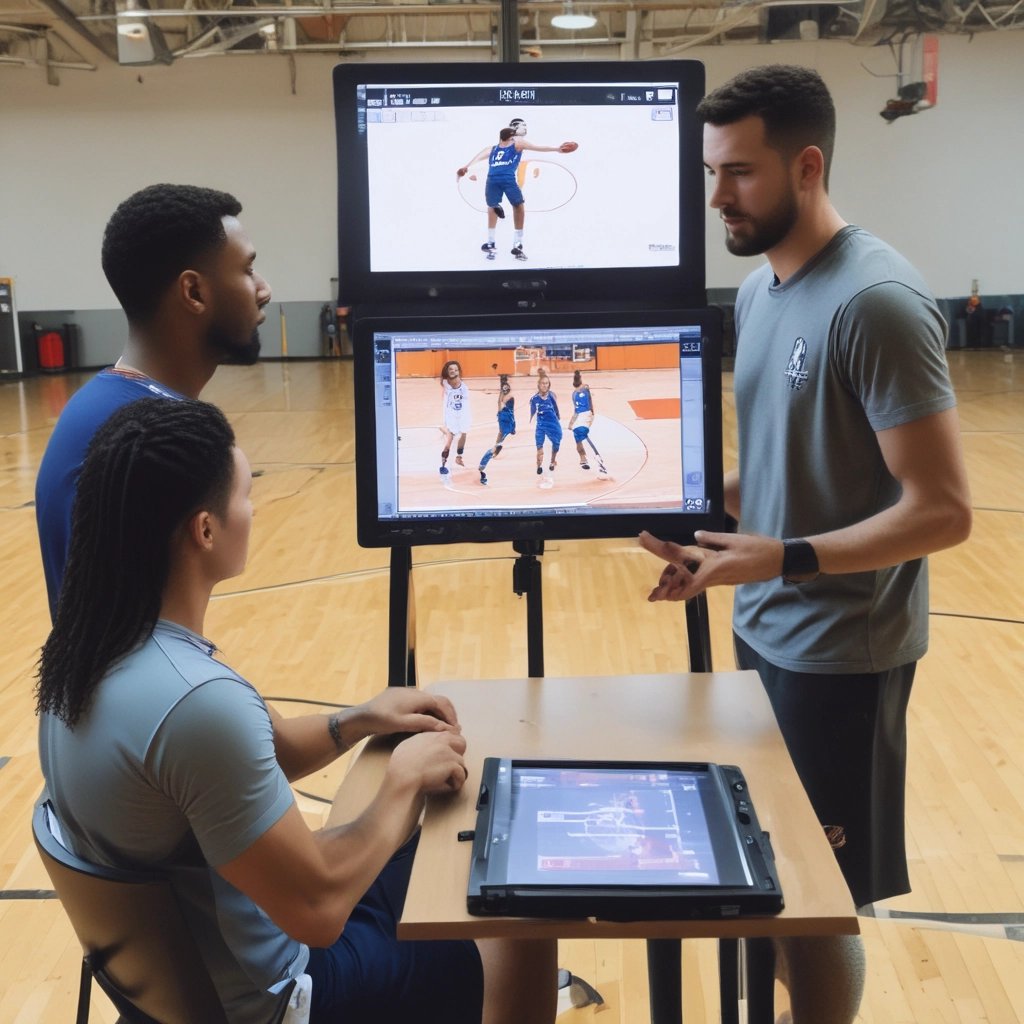 a man riding a skateboard down a street next to tall buildings