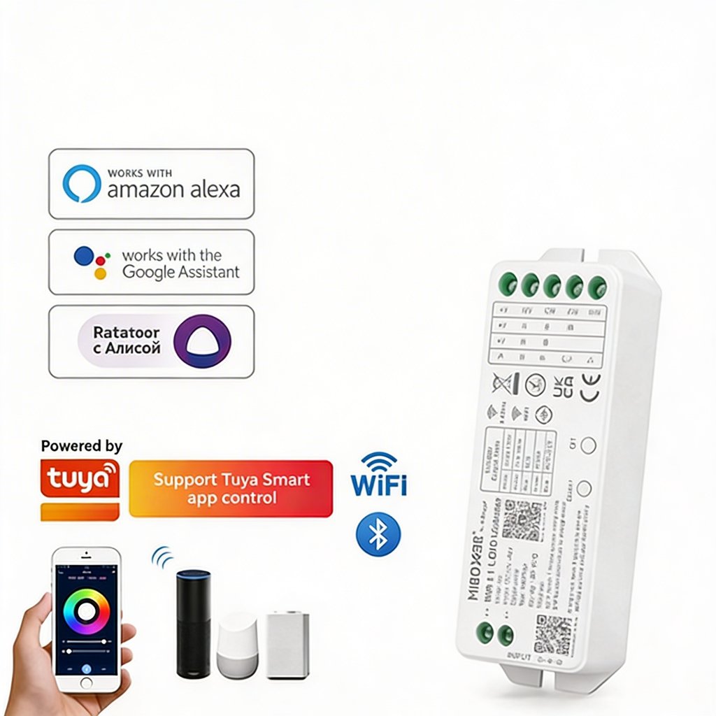 Controlador WiFi Miboxer WL5: receptor universal 5 en 1 para tiras LED.