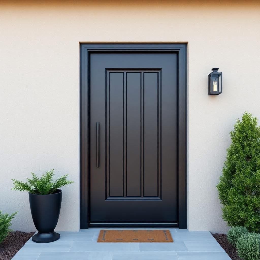 Puerta de hierro moderna para casa o negocio