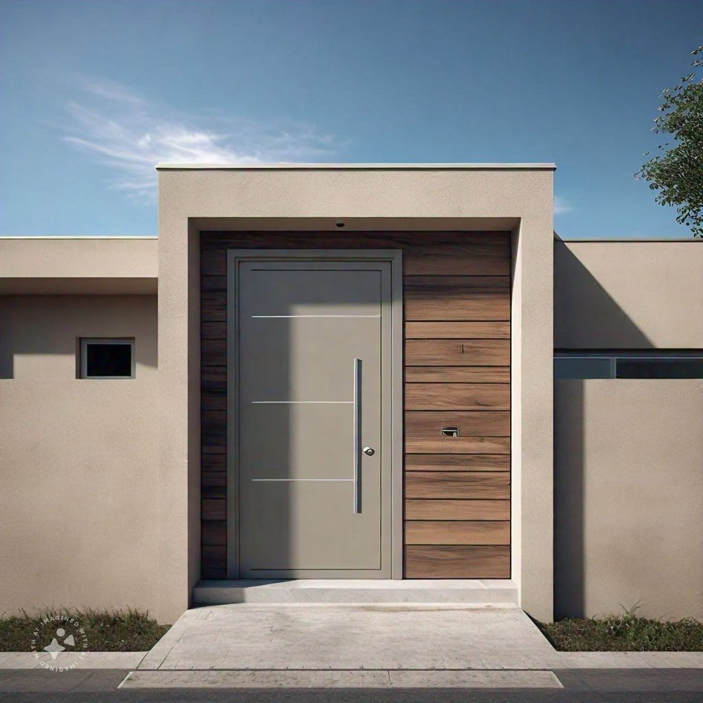 Puerta metálica de seguridad con diseño moderno