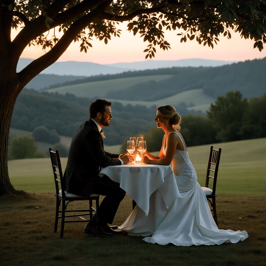 foto sposi tramonto colline villa Marche