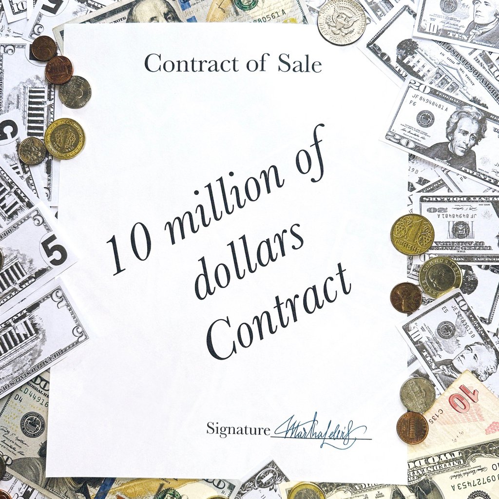 Example of a signature signing a $10 millions contract