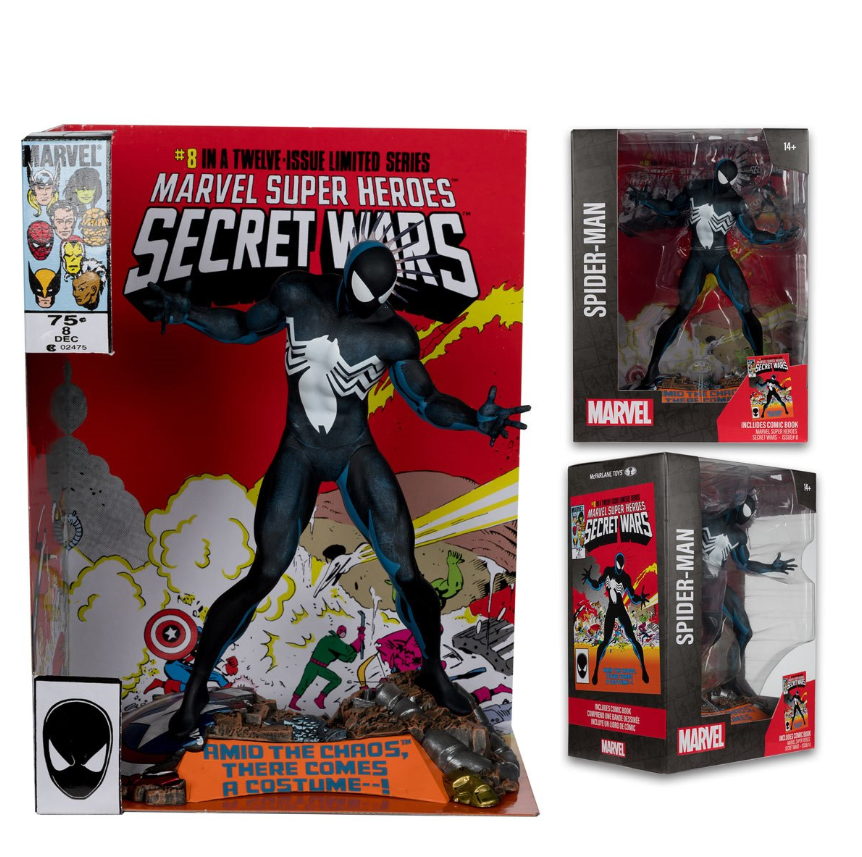 Marvel Spider Man Marvel Super Heroes Secret Wars #8 1:6 Scale Posed Figure with Scene and Comic
