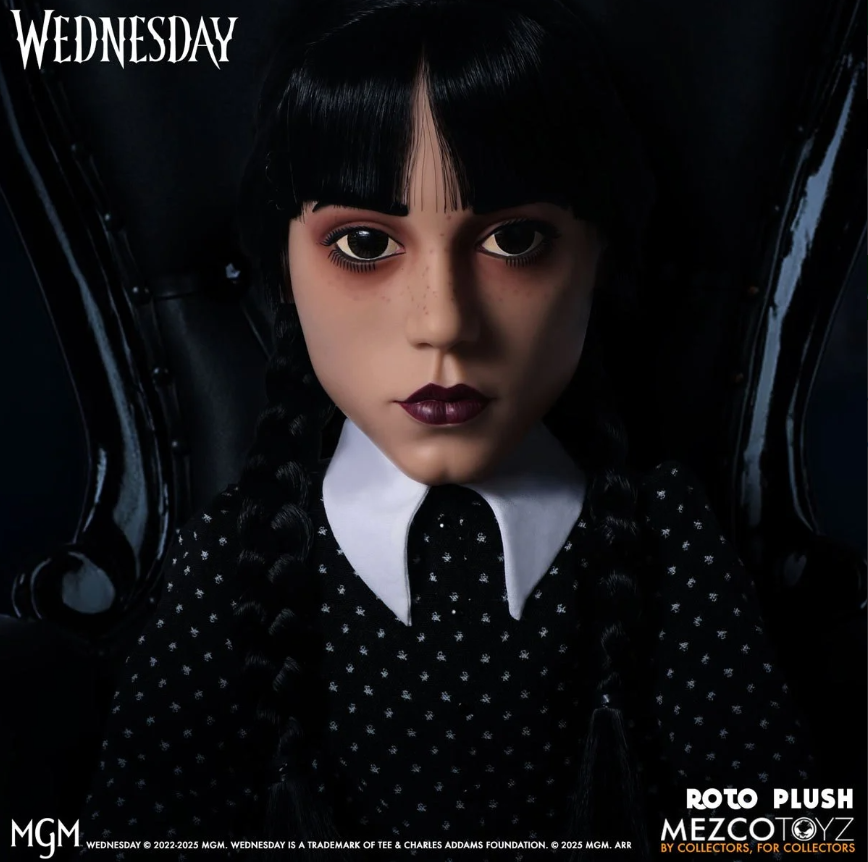 Wednesday Addams Mezco Designer Series 18-Inch Roto Plush Doll
