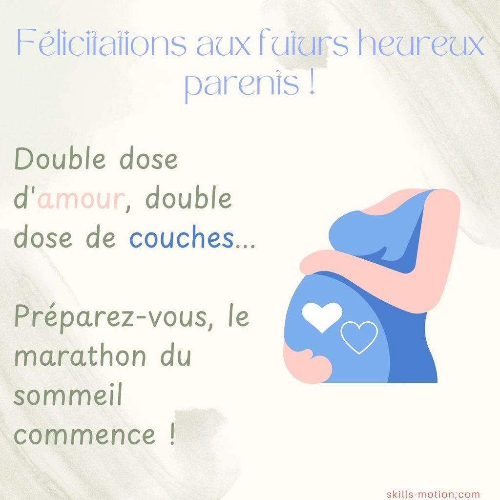 carte felicitations grossesse jumeaux