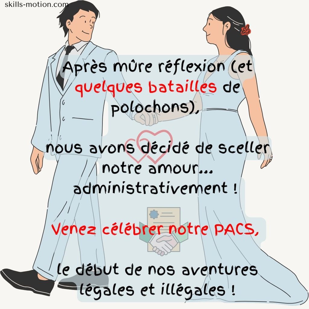 carte invitation PACS mariage humoristique