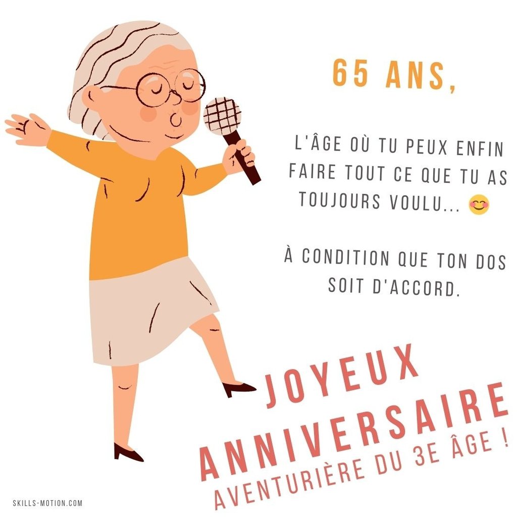 carte joyeux anniversaire humour femme 65 ans