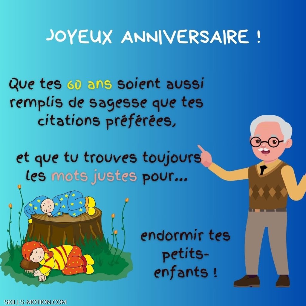 carte joyeux anniversaire humour homme 60 ans