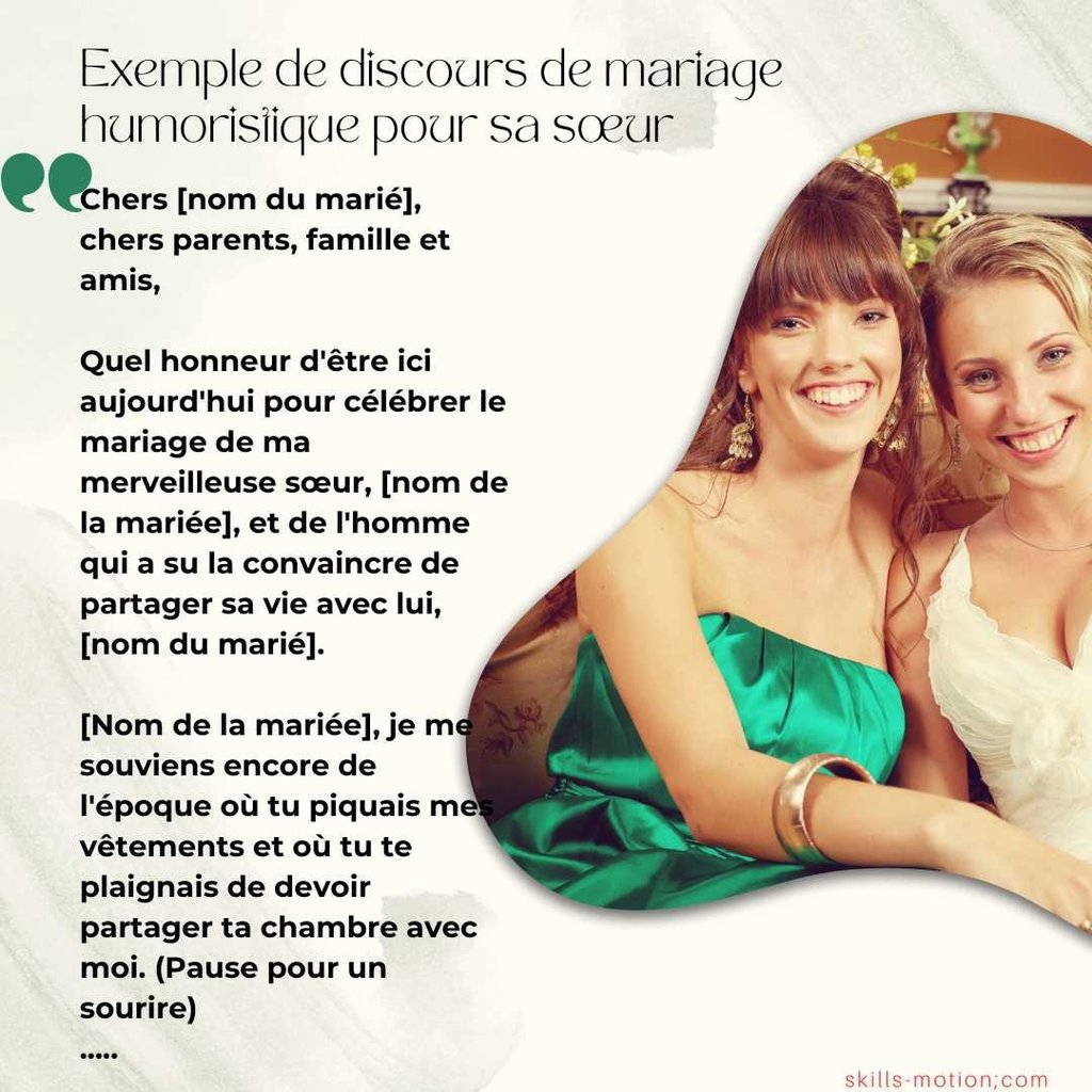 Exemple de discours de mariage humoristique pour sa sœur