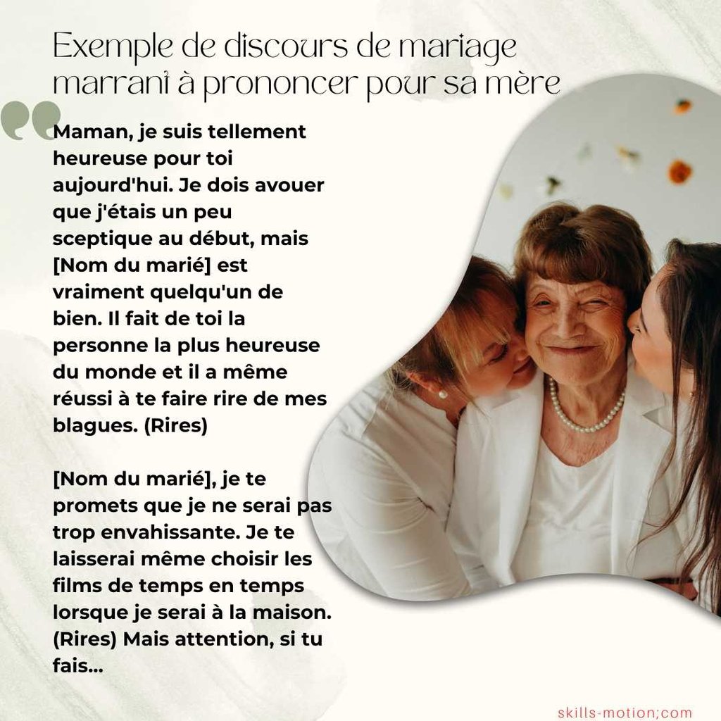 Exemple de discours de mariage marrant a prononcer pour sa mere