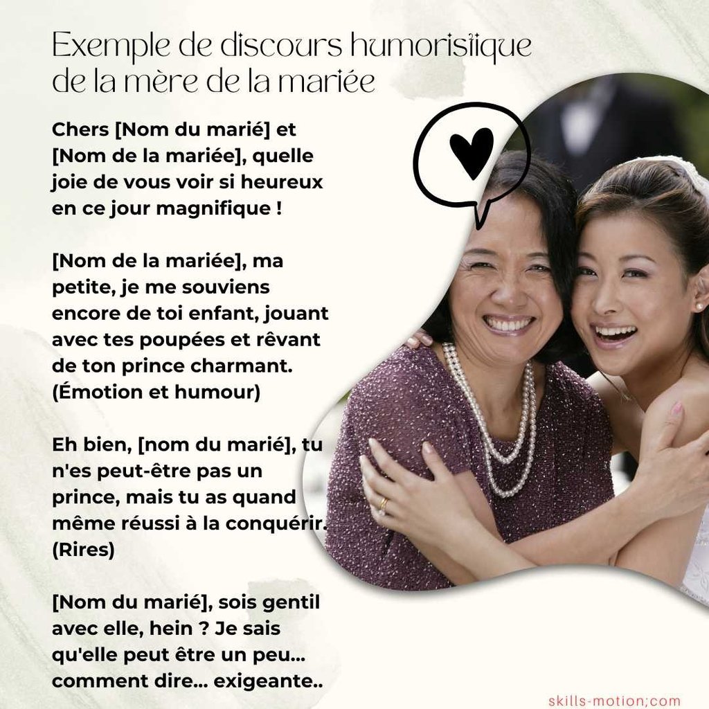 Exemple de discours humoristique de la mere de la mariee