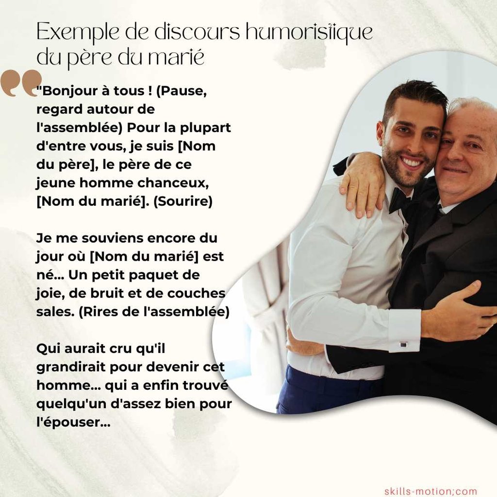 Exemple de discours humoristique du pere du marie