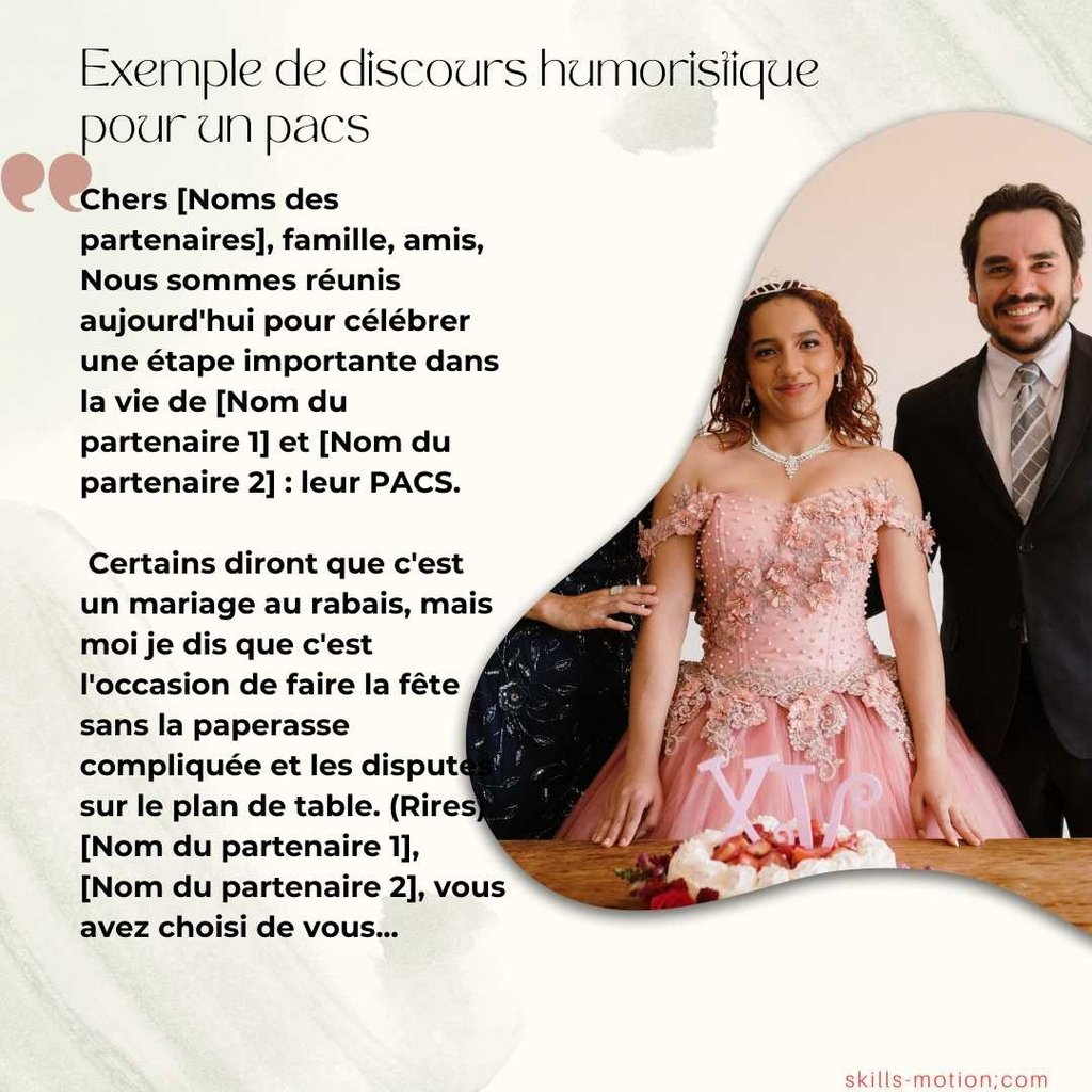 Exemple de discours humoristique pour un pacs