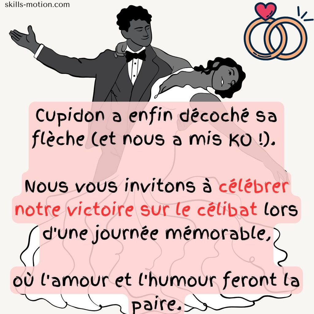 faire-part de mariage avec texte humoristique et romantique