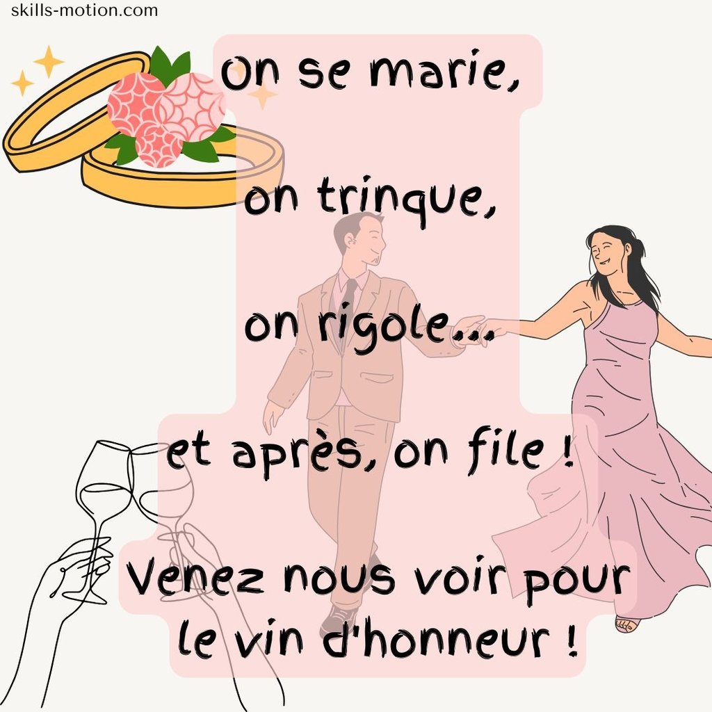 faire-part de mariage humoristique vin honneur uniquement