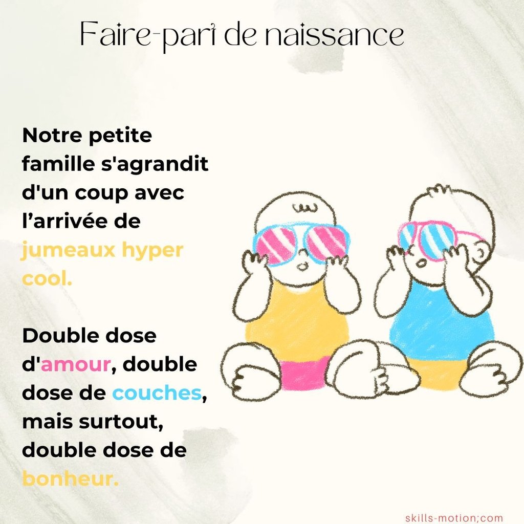 faire-part de naissance jumeaux humour