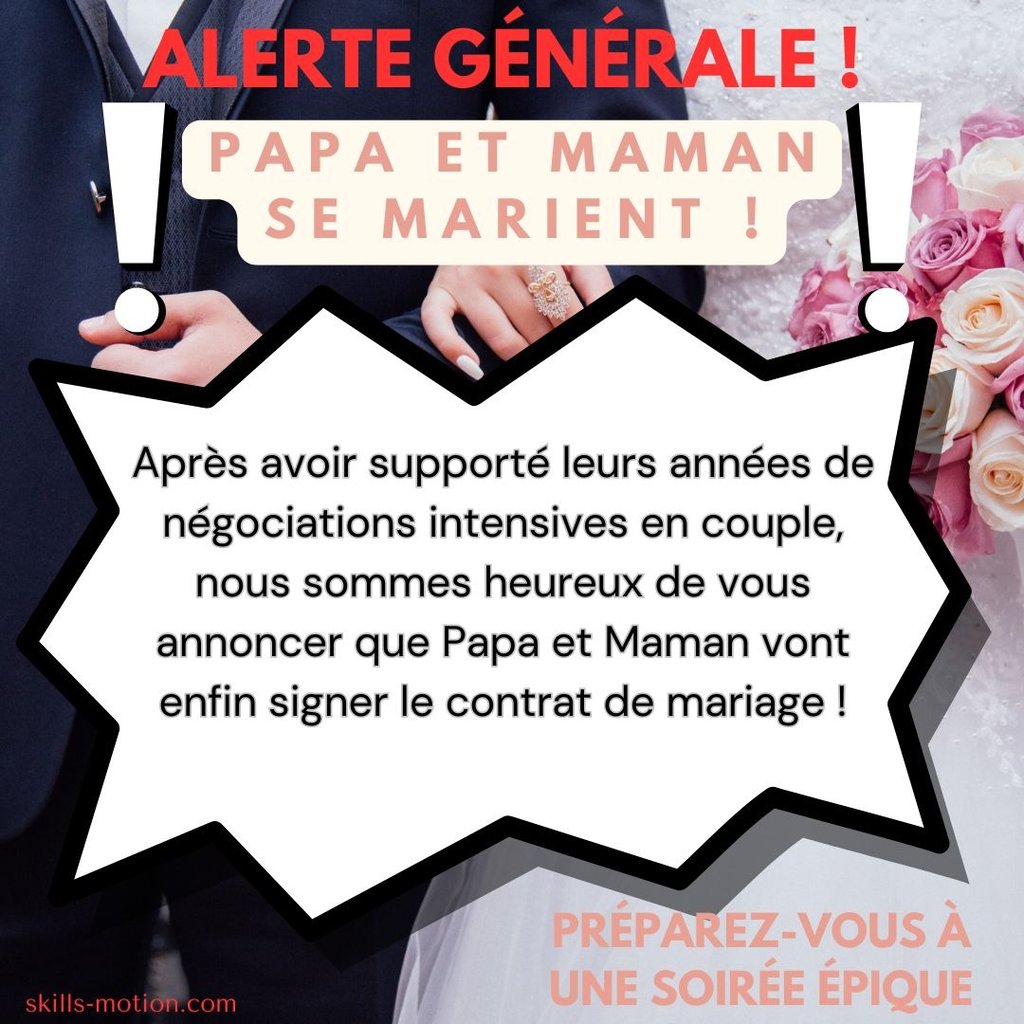 faire-part mariage humoristique papa et maman se marient
