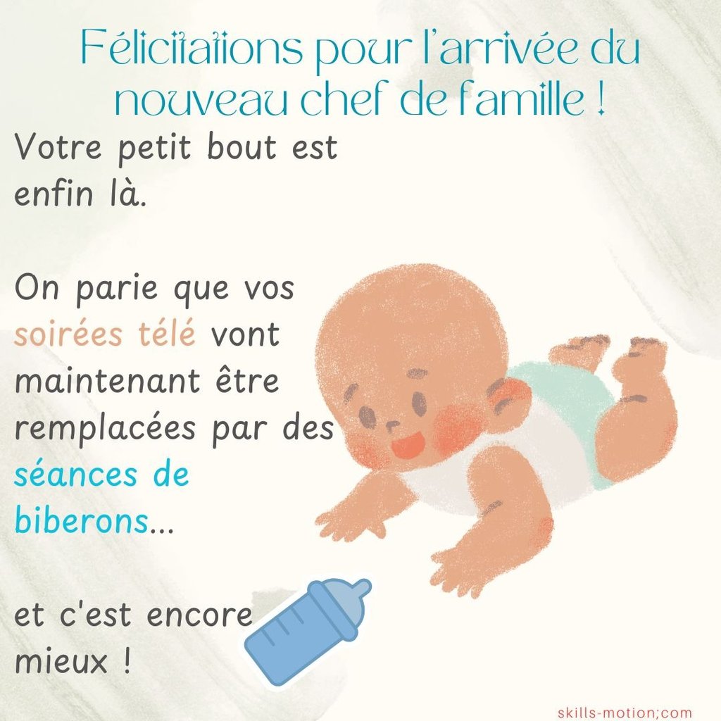 felicitations naissance humour image garcon