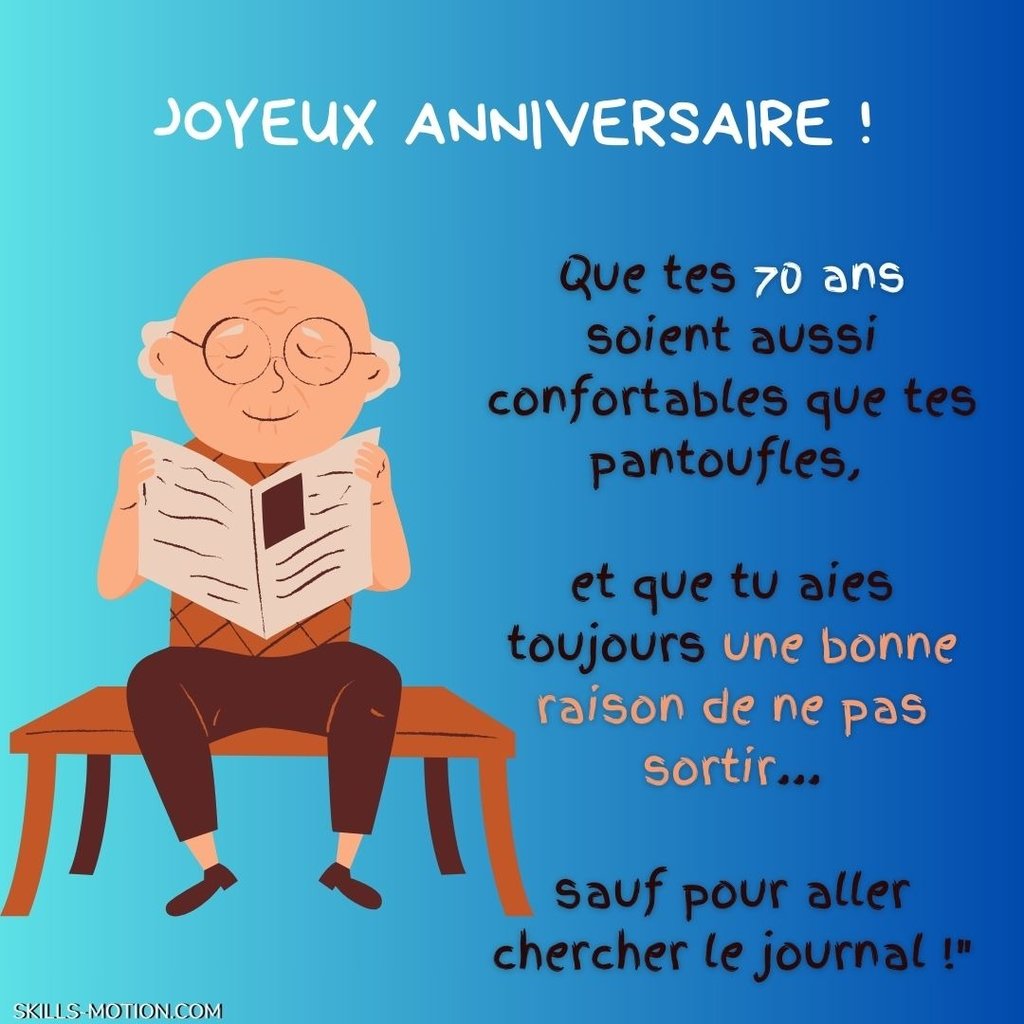 image joyeux anniversaire humour homme 70 ans