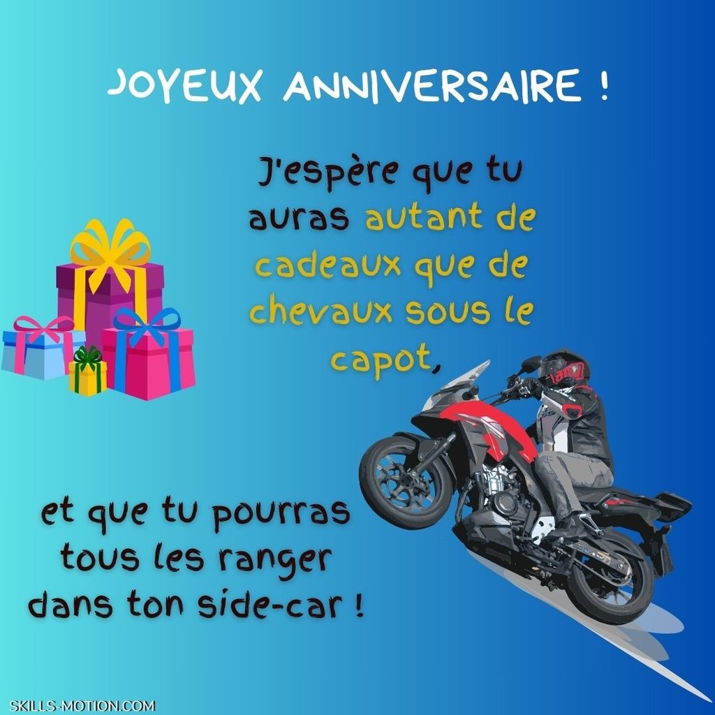 image moto joyeux anniversaire motard humour