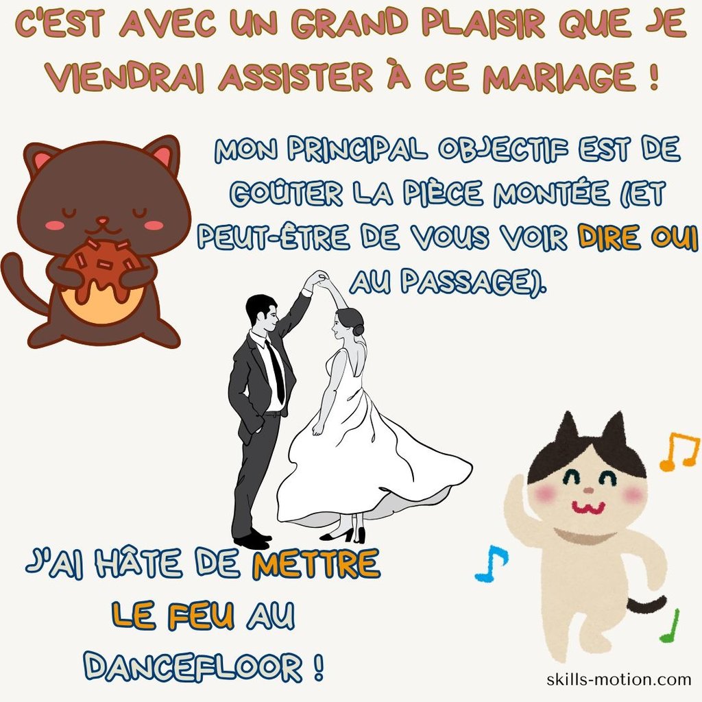 reponse a une invitation de mariage avec humour