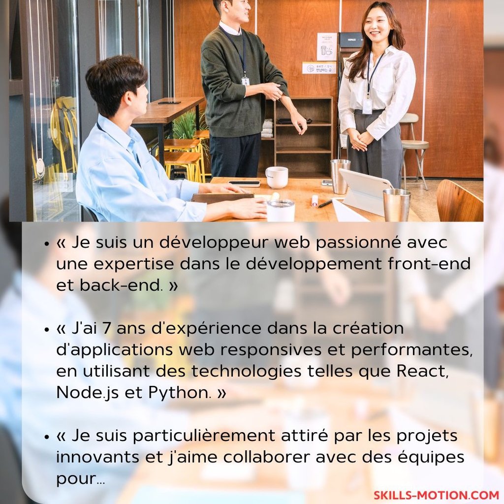 se présenter professionnellement en français exemple