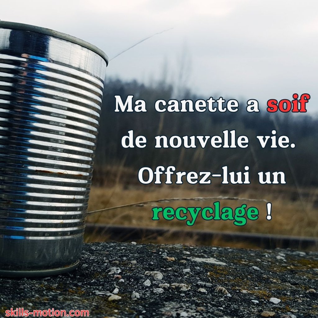 slogan drole affiche recyclage canette