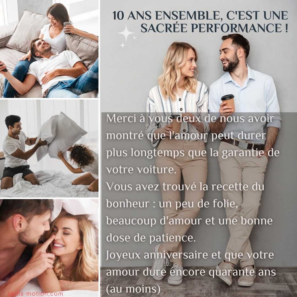 texte anniversaire de mariage humour 10 ans amis famille