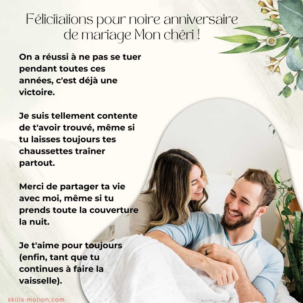 texte anniversaire de mariage pour son mari humour