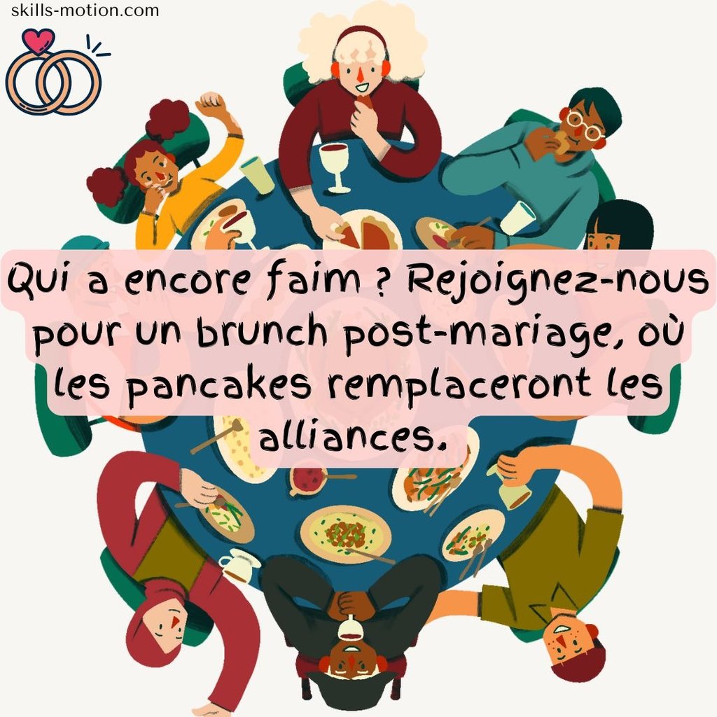 Texte invitation brunch lendemain mariage humour
