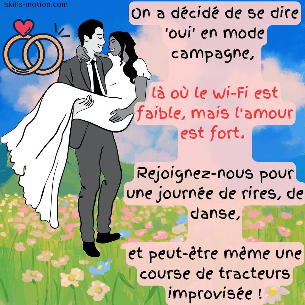 texte pour faire-part humoristique de mariage champetre