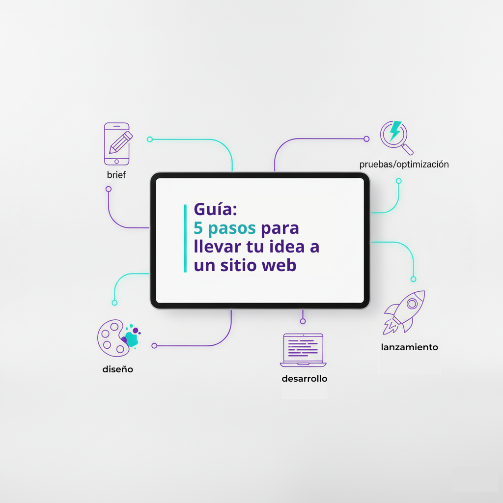 Guía gratuita: 5 pasos para transformar tu idea en un sitio web.