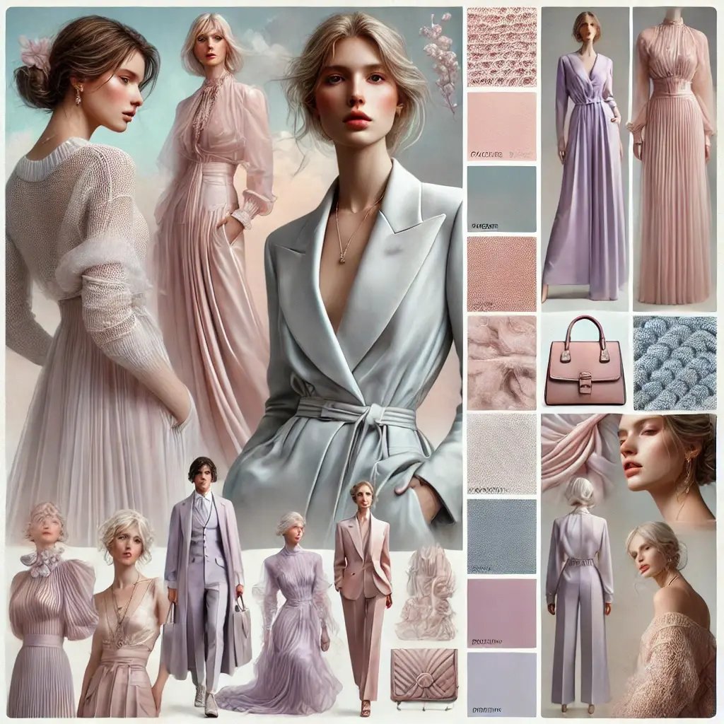 Mūsų kurtas mados tendencijų moodboard dizaino konsuktacijai