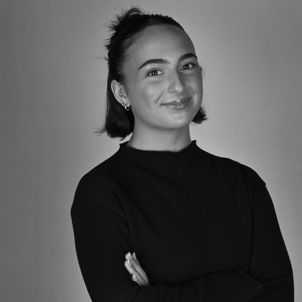 a woman in a black and white photo