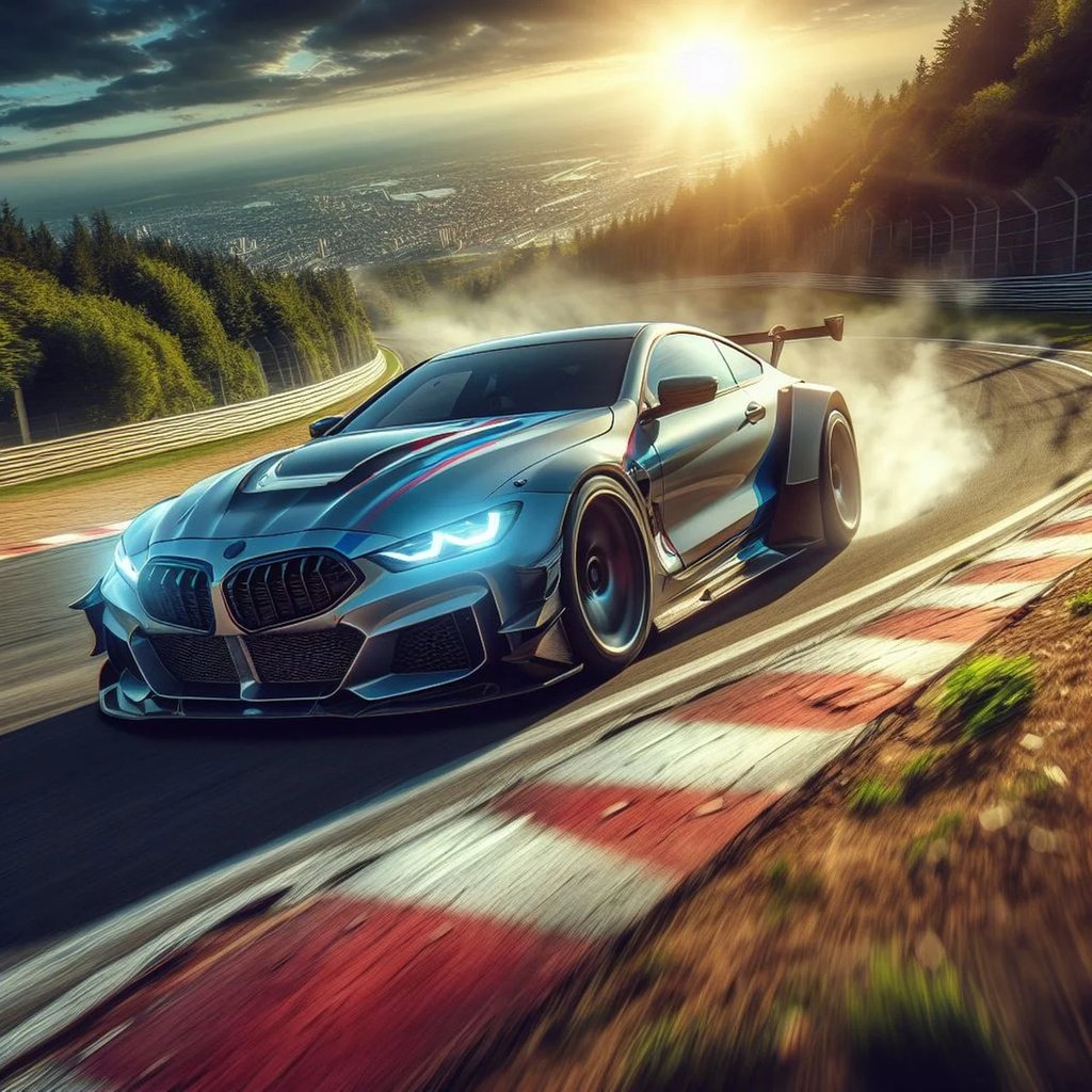 Sport Car  On Race Track