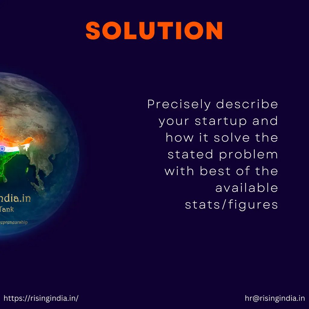 Guidelines to standout with Solution slide for Startup PitchDeck by RisingIndia for any investor