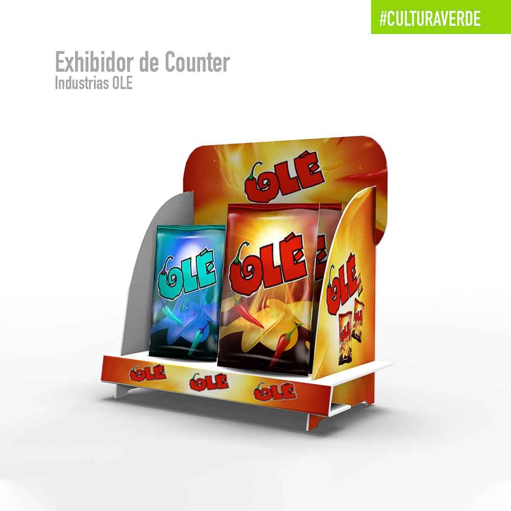 Exhibidor de counter hecho en cartón