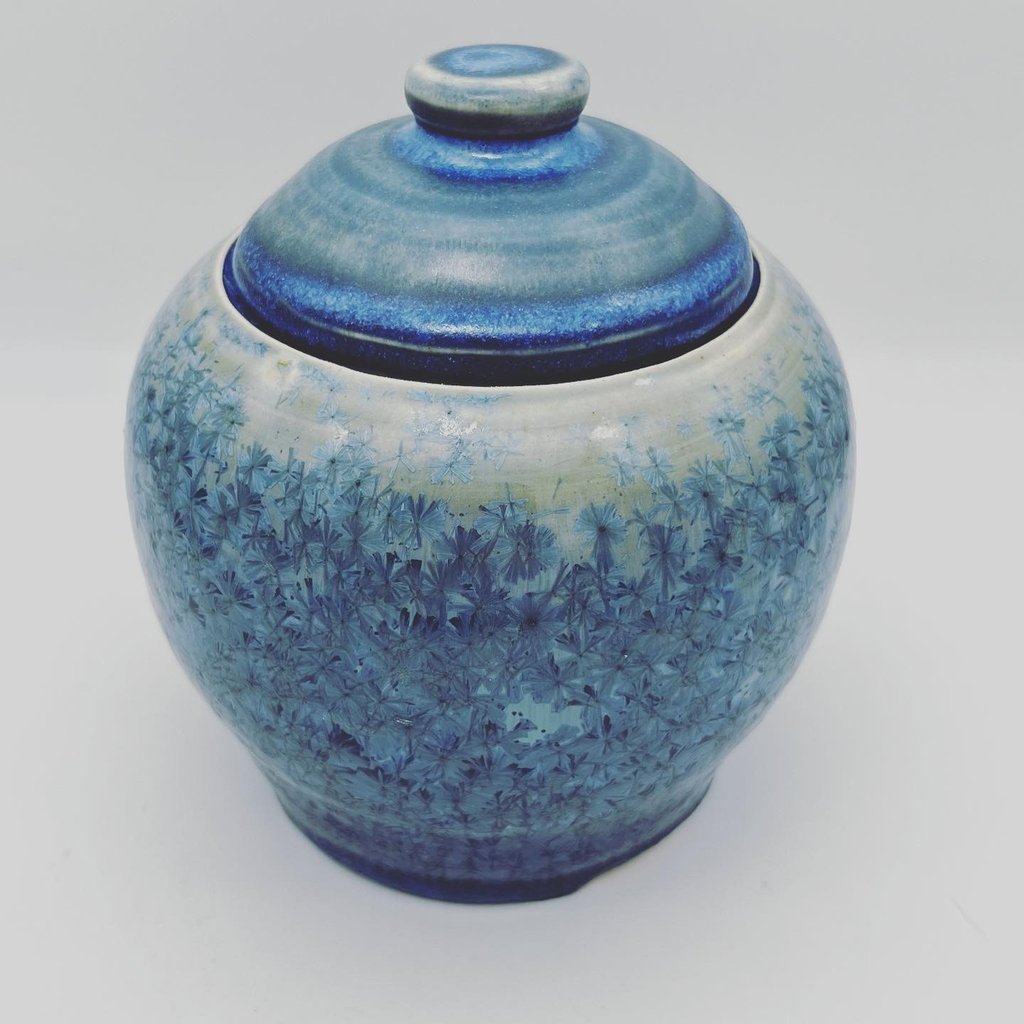 Lidded Crystalline Glaze Pot