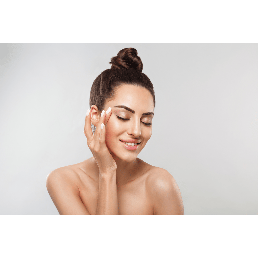 a woman with a perfect skin