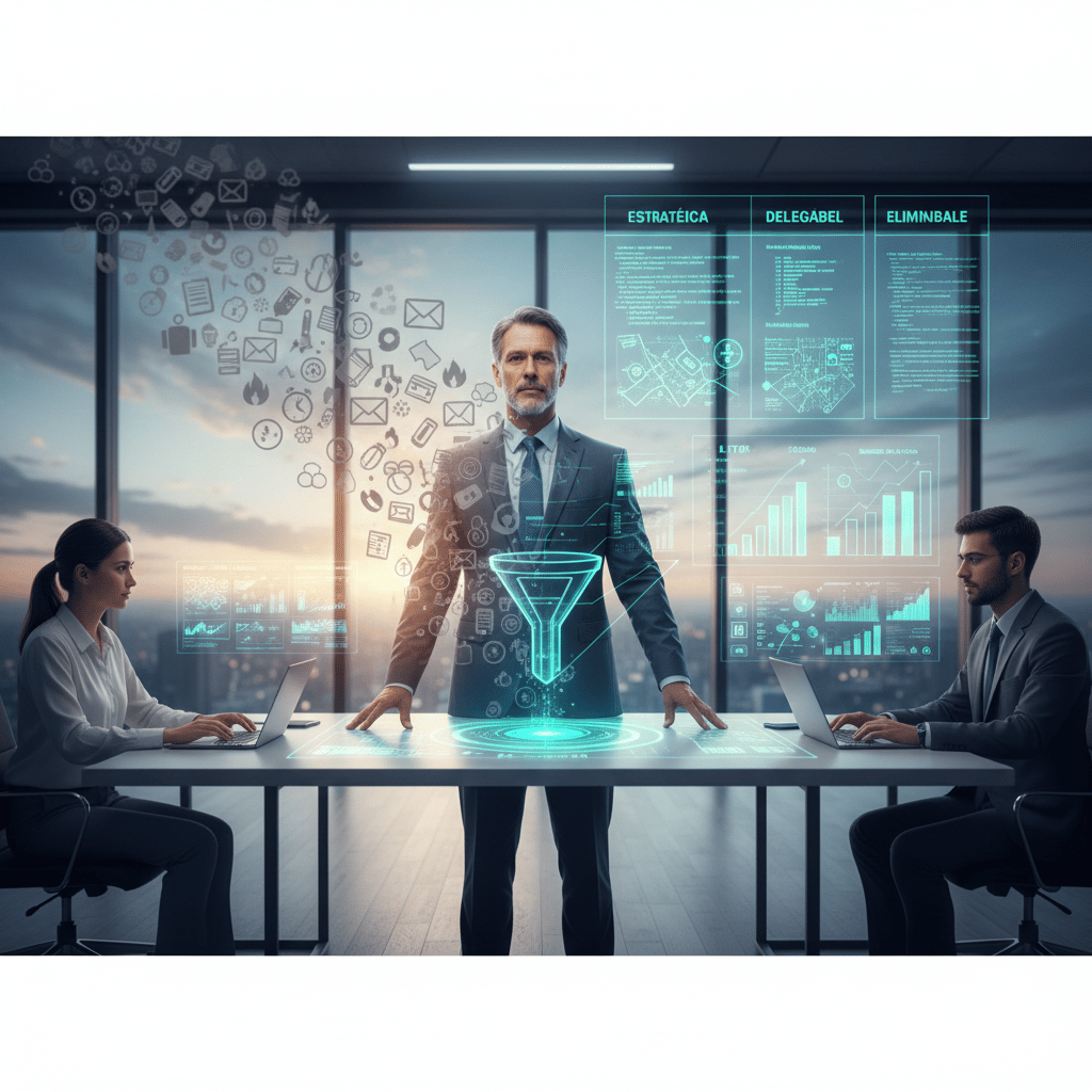 Um líder de negócios com dois de seus colaboradores à mesa.