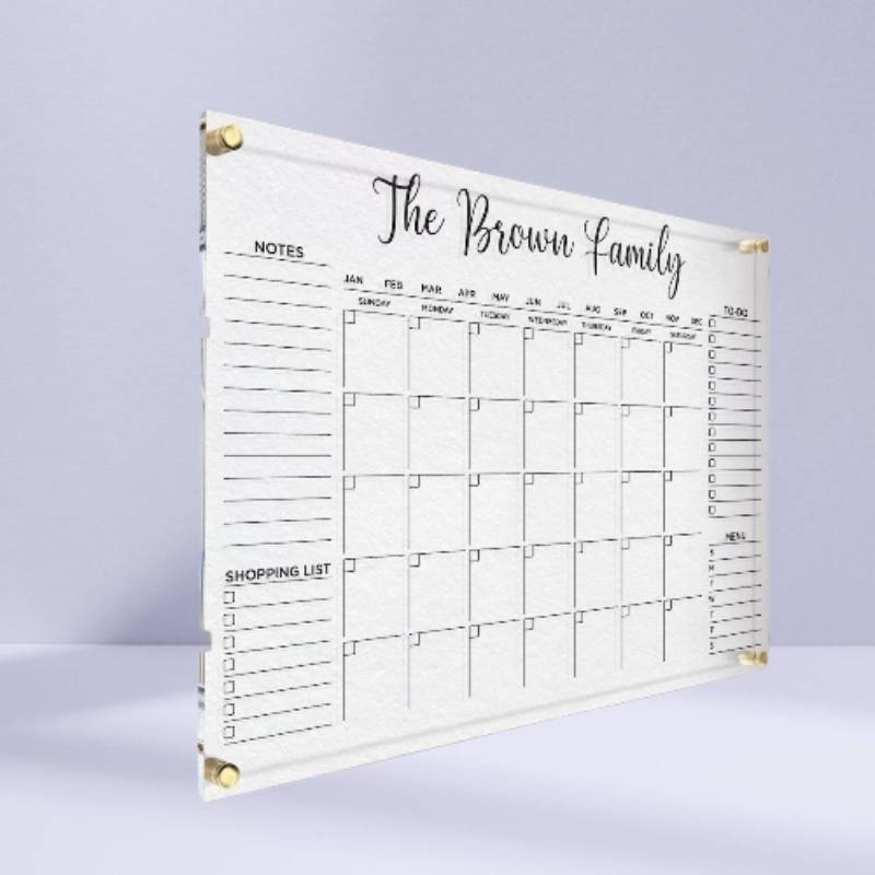 Custom Acrylic Family Writing Board with Notes Section