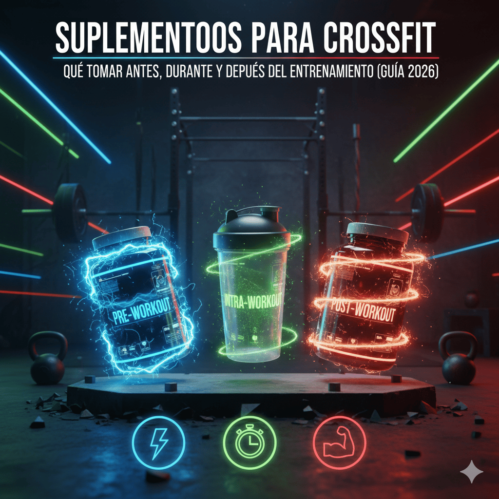 Suplementos para CrossFit: Qué Tomar Antes, Durante y Después del Entrenamiento (Guía 2026)
