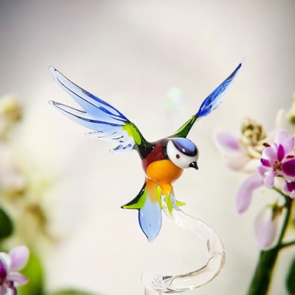 Ankes Orkridestöd eller växststöd till blommor med krukor visa en blåmes