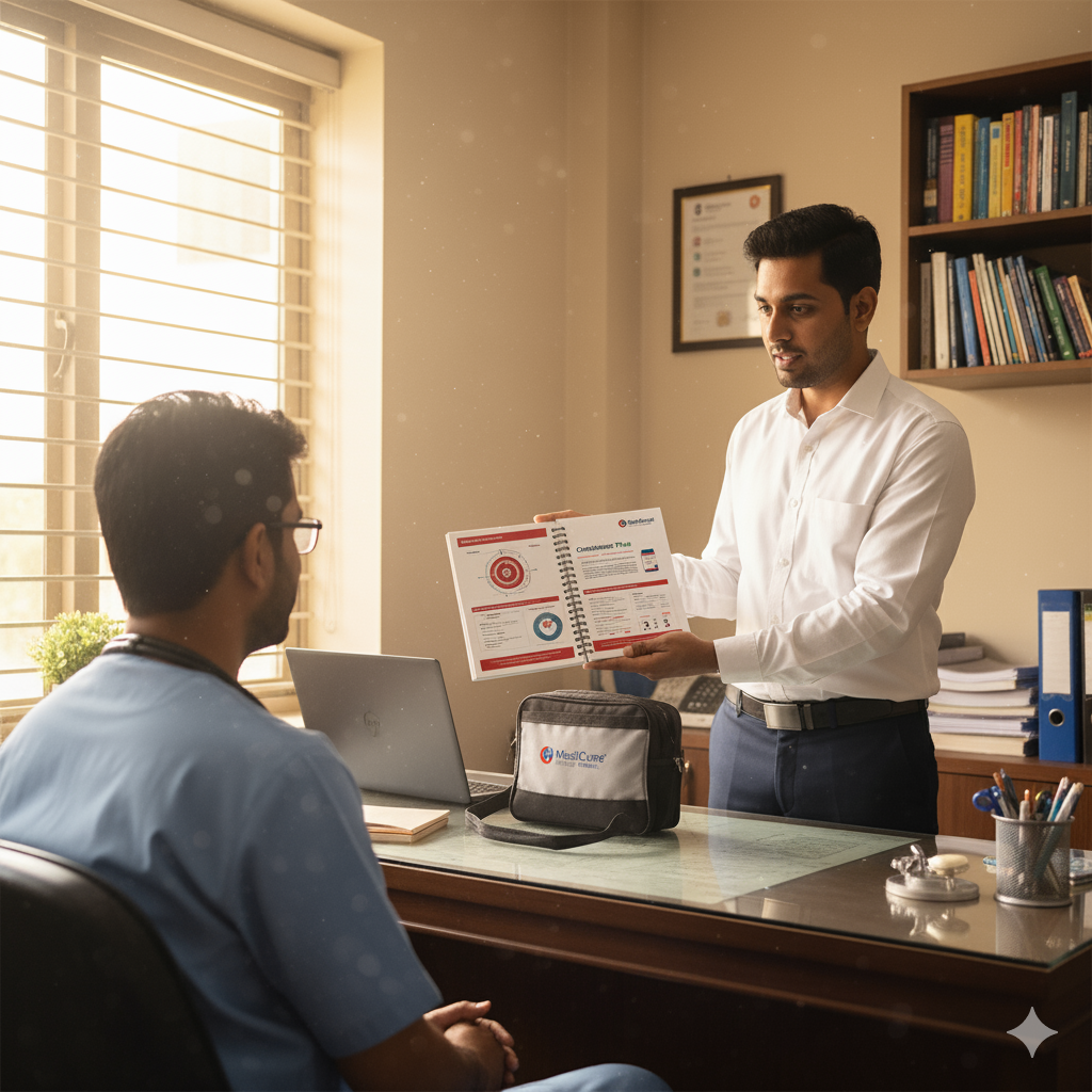 Strio Healthcare medical representative detailing to doctor
