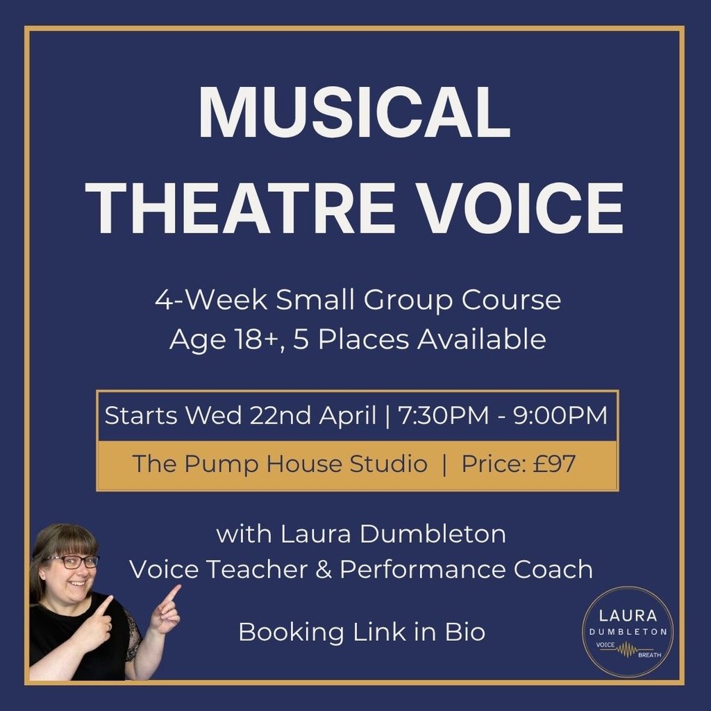 Promo flyer for musical theatre 4 week voice course
