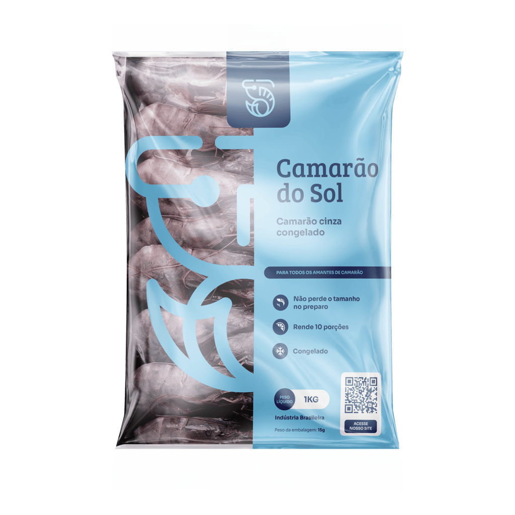 Camarão inteiro, sem cabeça e descascado – embalagens 1 kg para B2B